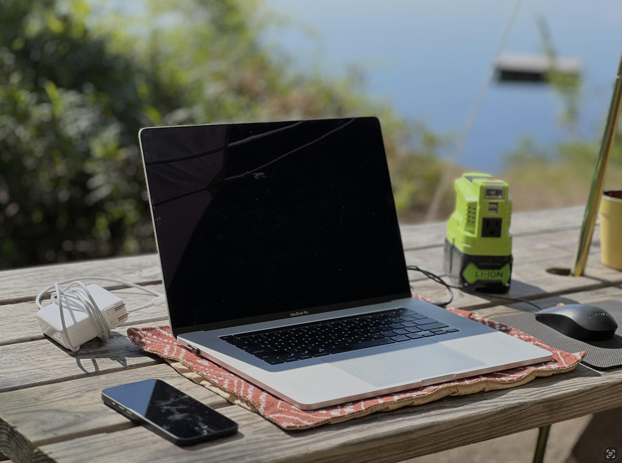 Working remotely on the island.