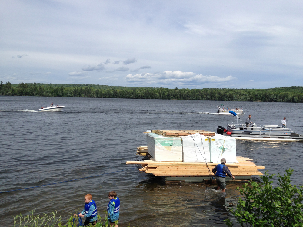 Pulling in the barge.